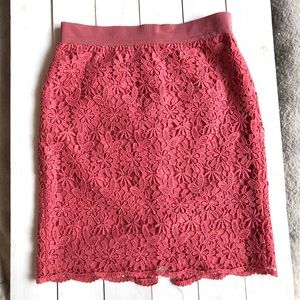 Ann Taylor blush eyelet lace skirt
